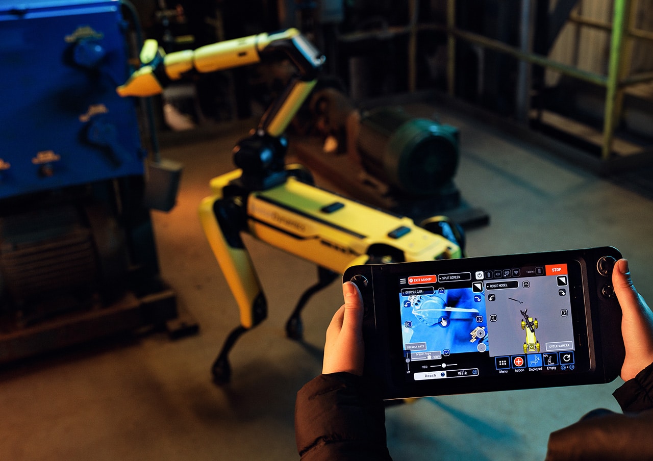 Boston Dynamics Spot quadruped with manipulator arm