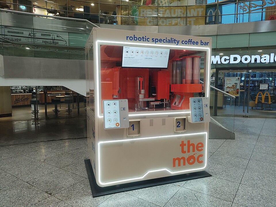 Robotic coffee bar at Berlin Ostbahnhof station